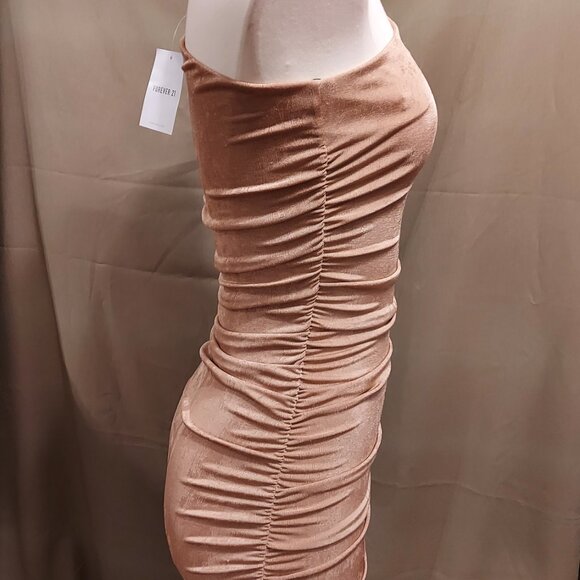Forever 21 Camel Knit Dress One Shoulder Women's S NWT - Picture 10 of 14